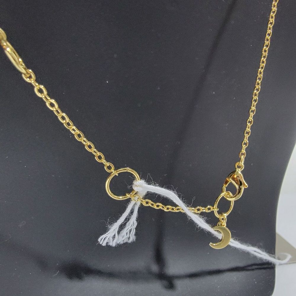 Lili Claspe Necklace Silver Plate Brass Rope the Moon & Star New With Tags - Picture 4 of 5